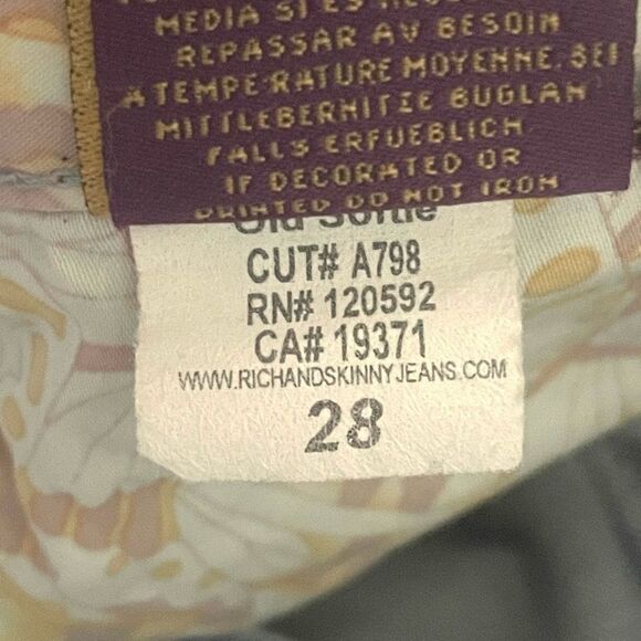 Vintage Rich & Skinny Old Stone Straight Leg Low Rise WMS Jeans SZ 28 X 33” - Picture 9 of 11